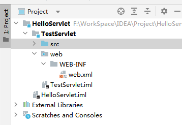 添加 web application 后的项目目录结构
